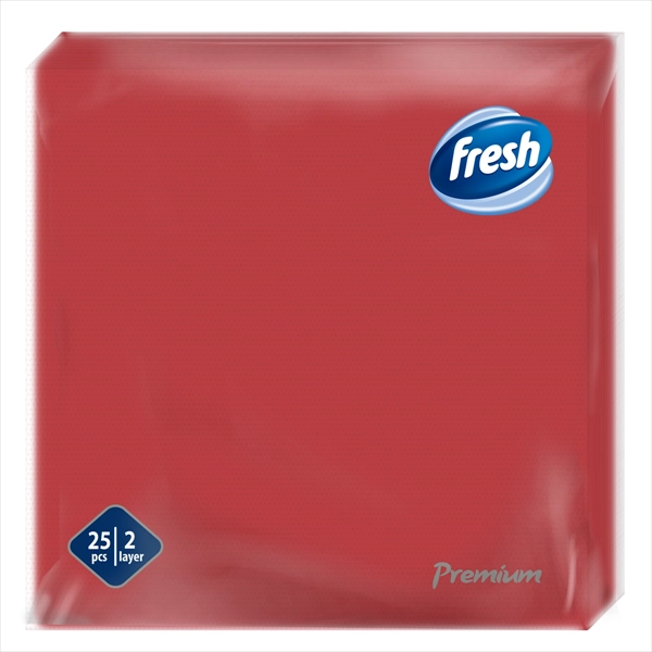 FRESH PAPIRNA SALVETA PREMIUM CRVENA 2 SLOJA 38X38CM 25KOM