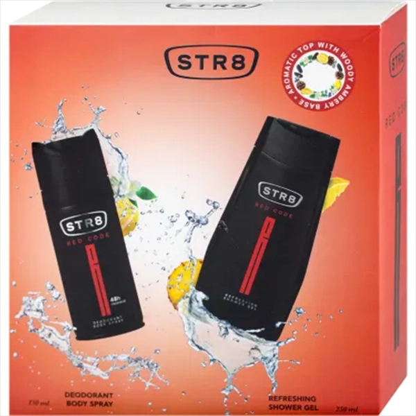 STR8 SET RED CODE (DEO SPREJ 150ML + GEL ZA TUŠIRANJE 250ML)