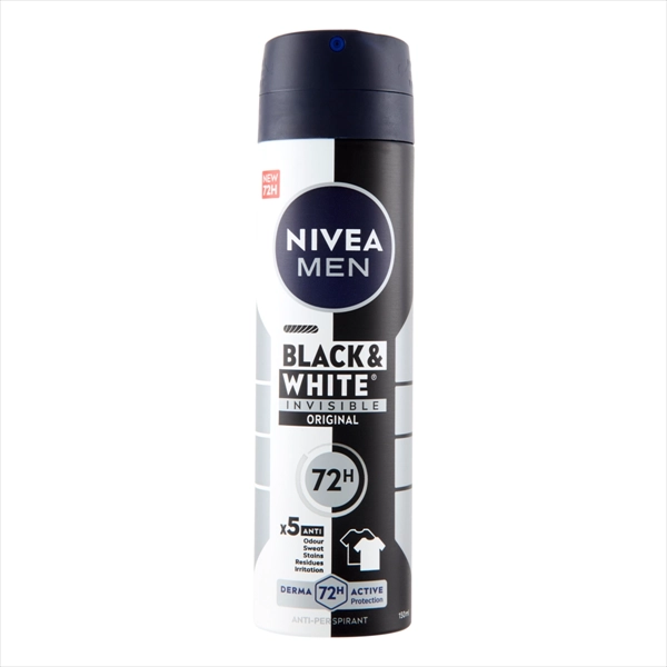 NIVEA MEN DEO SPREJ BLACK&WHITE INVISIBLE ORIGINAL 150ML