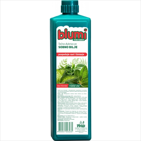 BLUMI TEČNO ĐUBRIVO ZA SOBNO BILJE 1L