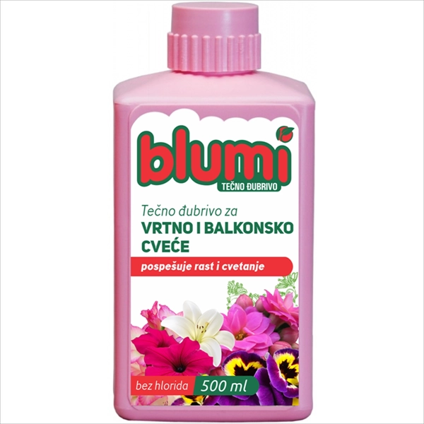 BLUMI TEČNO ĐUBRIVO ZA VRTNO I BALKONSKO CVEĆE 500ML