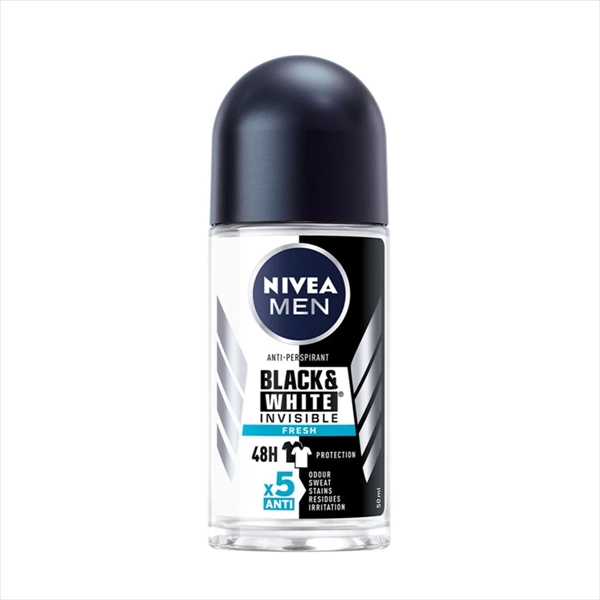 NIVEA MEN DEO ROLL-ON BLACK&WHITE INVISIBLE FRESH 50ML
